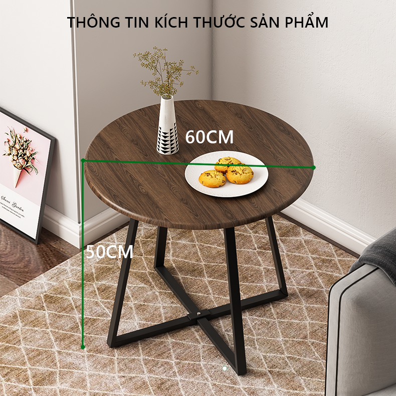 Bàn trà cạnh sofa 2 tầng phong cách hiện đại thương hiệu IGA - GM84