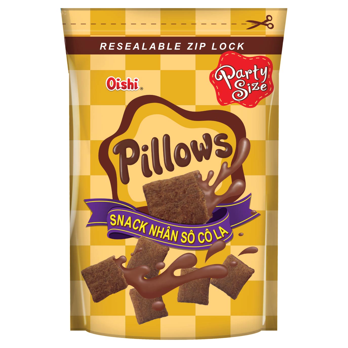 Combo 20 gói Oishi Snack Nhân Vị Socola Pillows (100g/gói)