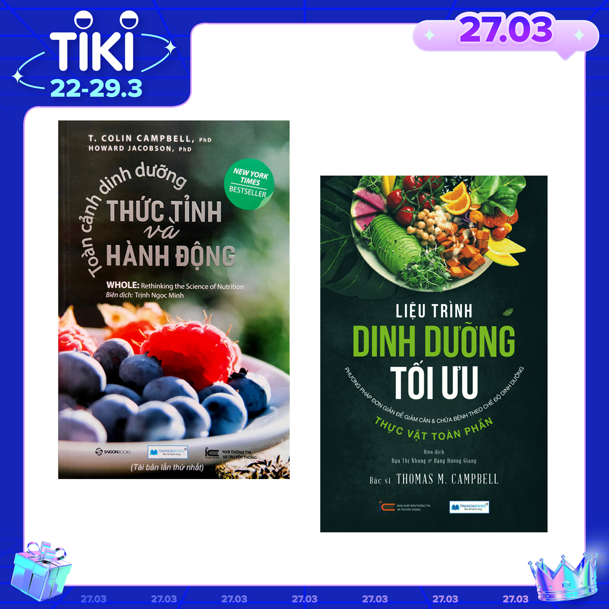 Combo 2 Cuốn Sách Về Dinh Dưỡng Hay Nhất: Toàn Cảnh Dinh Dưỡng Thức Tỉnh Và Hành Động + Liệu Trình Dinh Dưỡng Tối Ưu