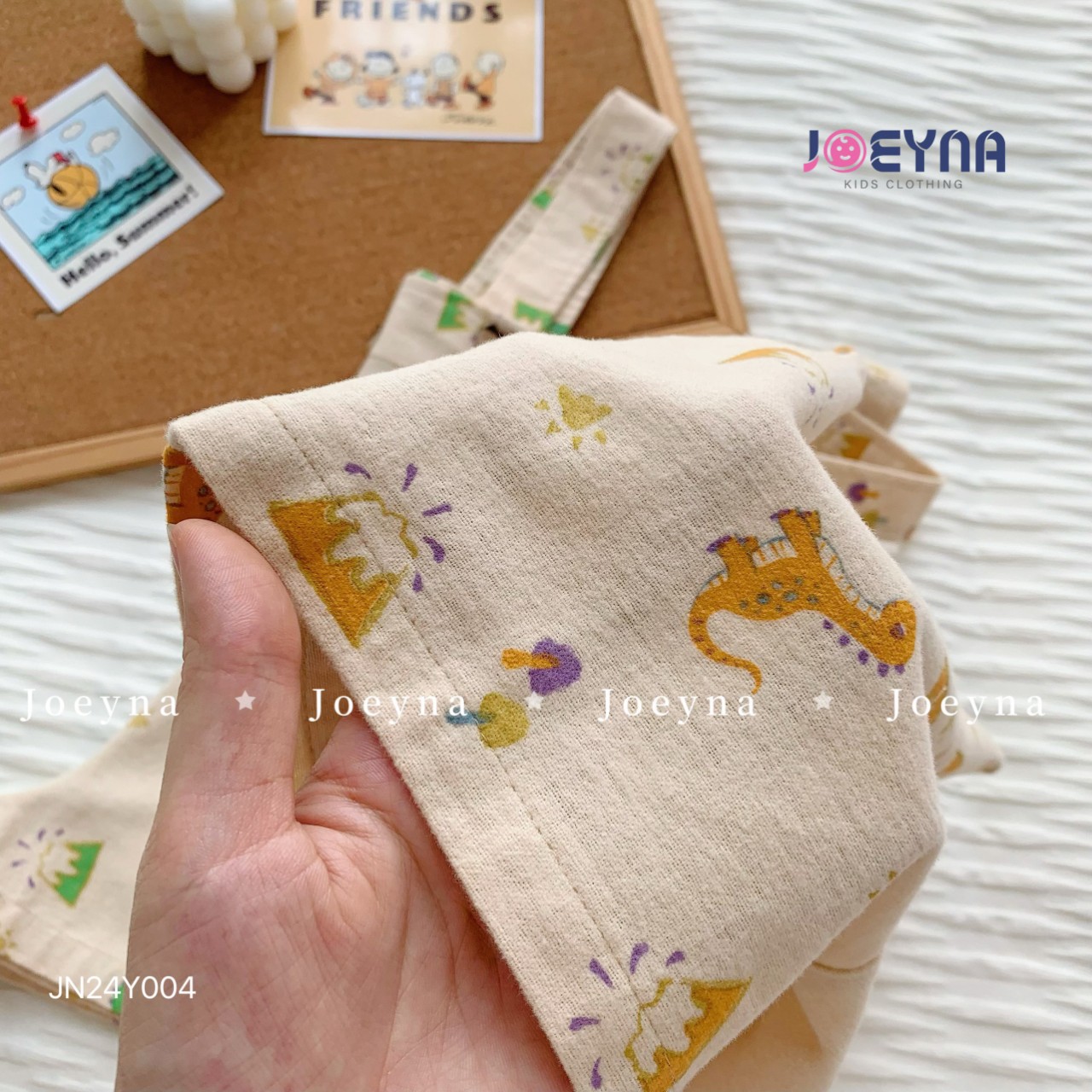 Yếm cho bé trai 1-7 hình khủng long in tràn vải thô cao cấp mềm mại ngộ nghĩnh thời trang