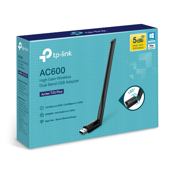 Bộ Chuyển Đổi USB Wifi TP-Link Archer T2U Plus Công Suất Cao AC600 - Hàng Chính Hãng