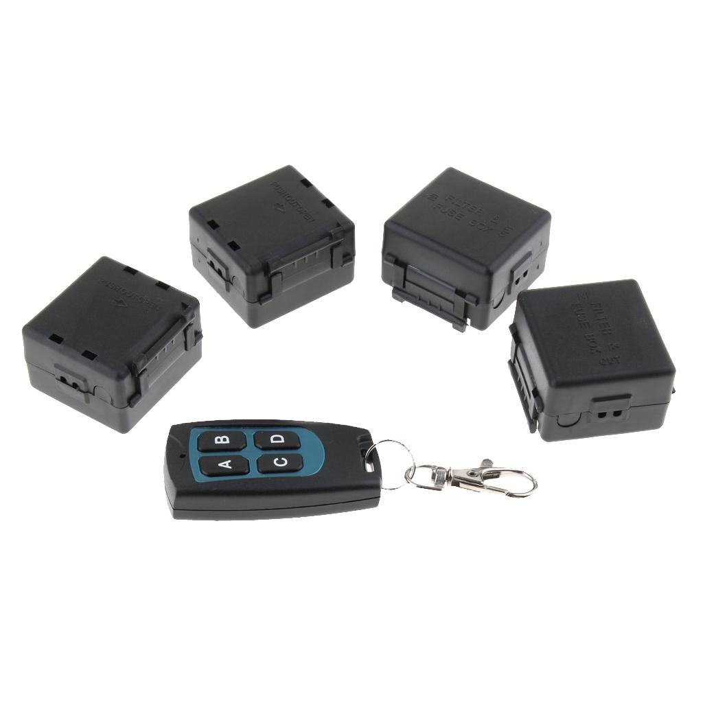 1 Channel RF Smart Relay Switch, 4 Receivers + 1 Transmitter, DC 12V, 433mHz