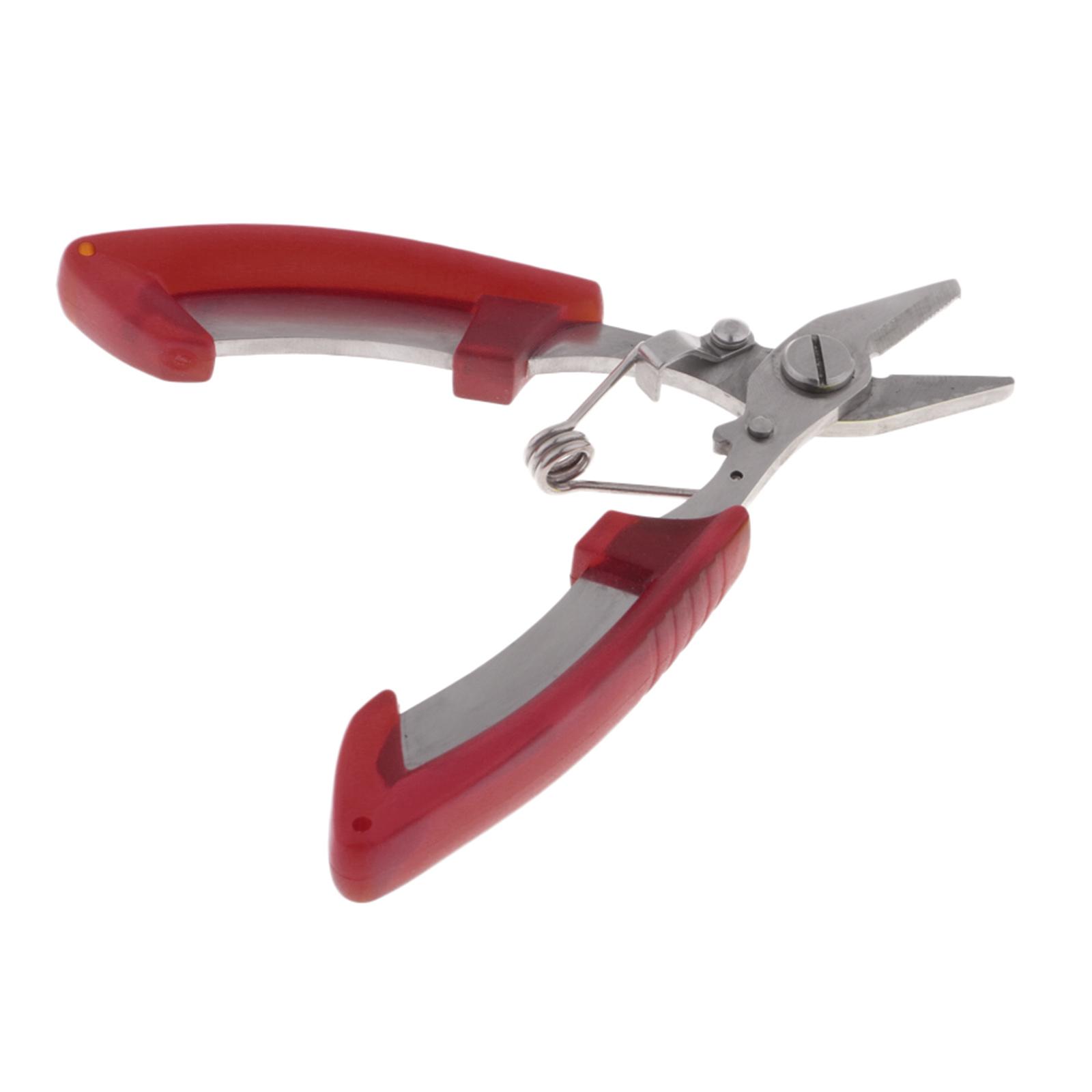 Stainless Steel Fishing Plier Line Steel Wire Cutter Hook Detacher & Knot Puller with Sheath Blue/Orange/Black