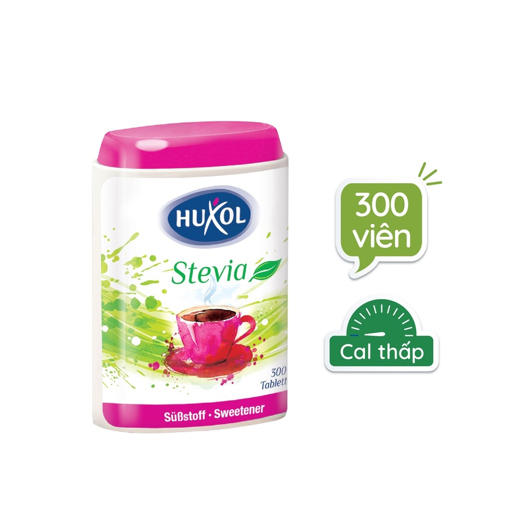 Đường Ăn Kiêng Huxol - Dòng Stevia Cỏ Ngọt (300 viên/ hộp) - Dành cho người tiểu đường, không calo, hỗ trợ người muốn giảm cân - Nhập khẩu từ Đức
