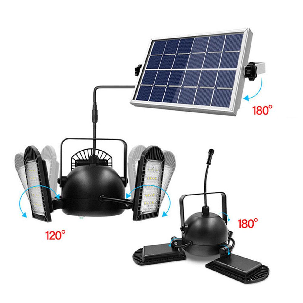 Đèn năng lượng mặt trời ngoài trời với 60 hạt đèn LED sáng,Ba đèn pha, IP65 chống thấm nước ngoài trời chuyên nghiệp