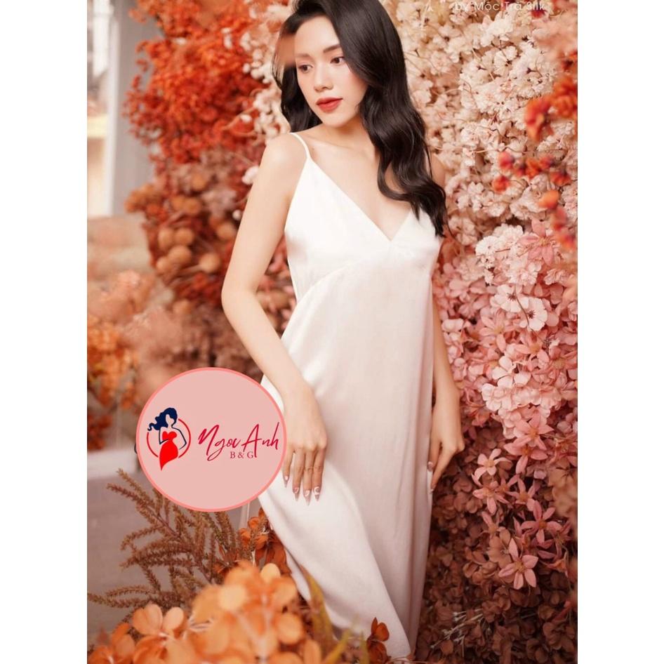Váy ngủ lụa 2 dây dáng dài quyến rũ
