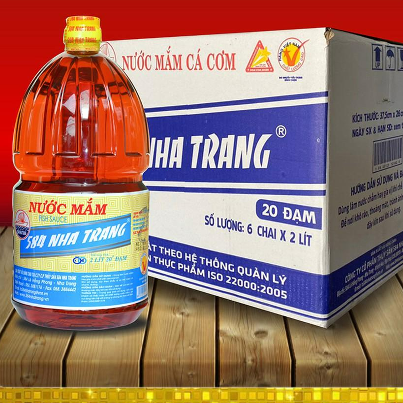 Thùng 6 Chai 2L Nước mắm Nhỉ Cá Cơm 20 độ đạm- 584 Nha Trang - Nước mắm Truyền Thống, Date mới nhất