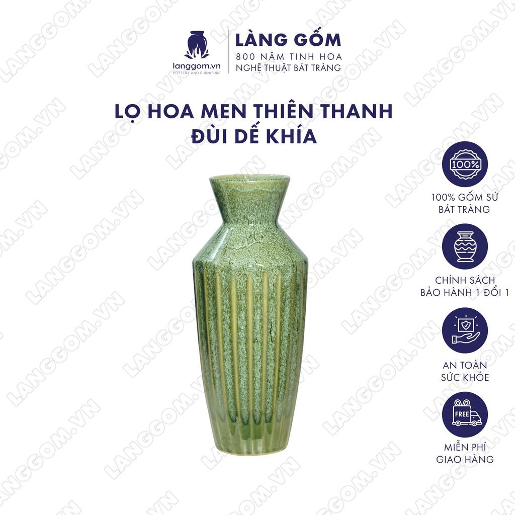 Bình hoa, lọ hoa Gốm sứ Bát Tràng cao cấp Men hỏa biến đùi dế khía dùng làm quà tặng, trang trí - Làng Gốm Bát Tràng-PDT