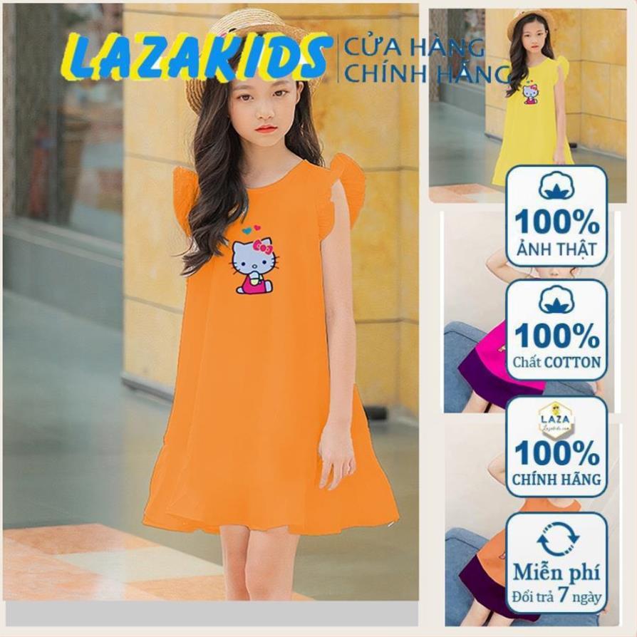ĐẦM COTTON 100% Váy cho bé gái, Đầm Trẻ Em Họa Tiết Hoa Nhí Dáng Xòe Đuôi Cá Dễ Thương