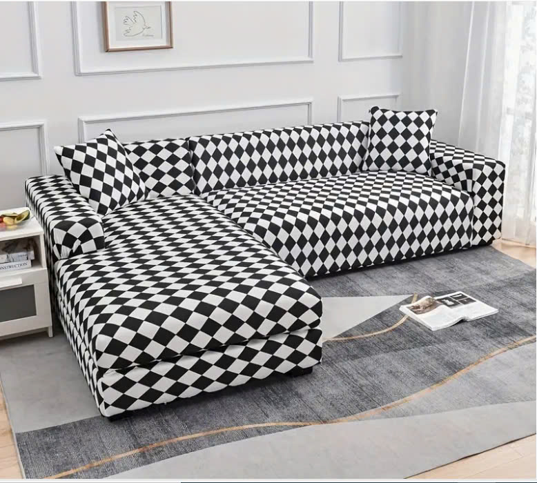 Sofa Góc L Stretchable Checkerboard Juno Sofa Kích Thước 2m5 x 1m5