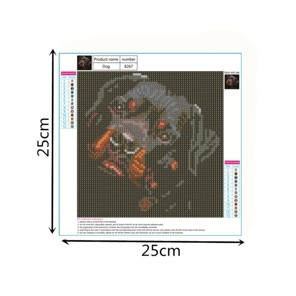 DIY Diamond Painting Kit Full Black Dog 5D Rhinestone Embroidery Home Decor