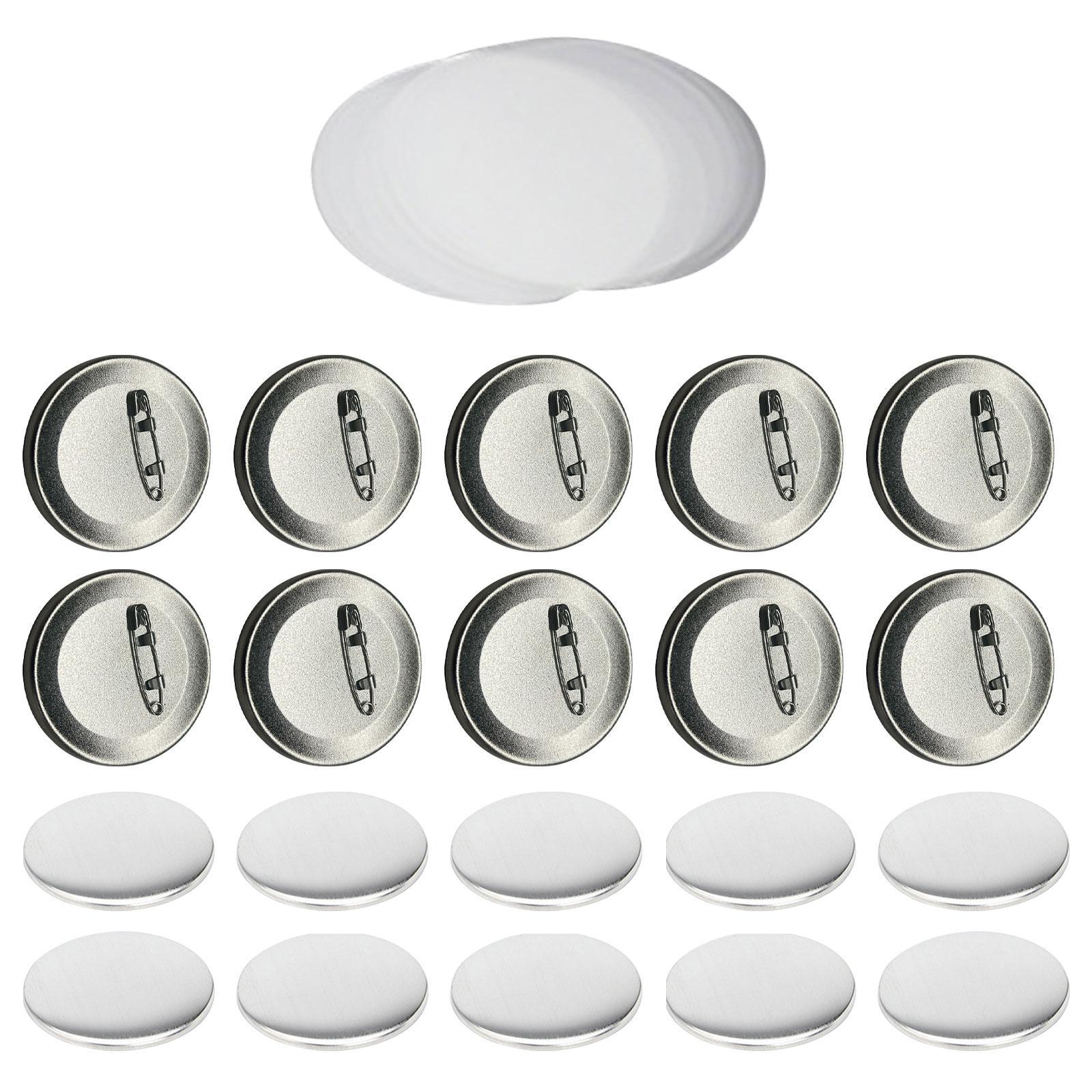10 Pieces Blank Button Making Supplies Round Badge Button Parts Metal Button Pin Badge Set for Button Maker Machine