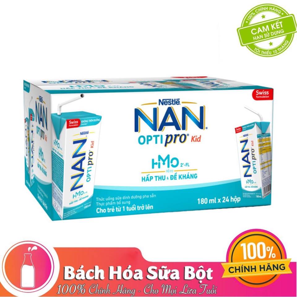 Thùng 24 Hộp Nestlé NAN OPTIPRO Kid Hộp Pha Sẵn ( 24x180ml)