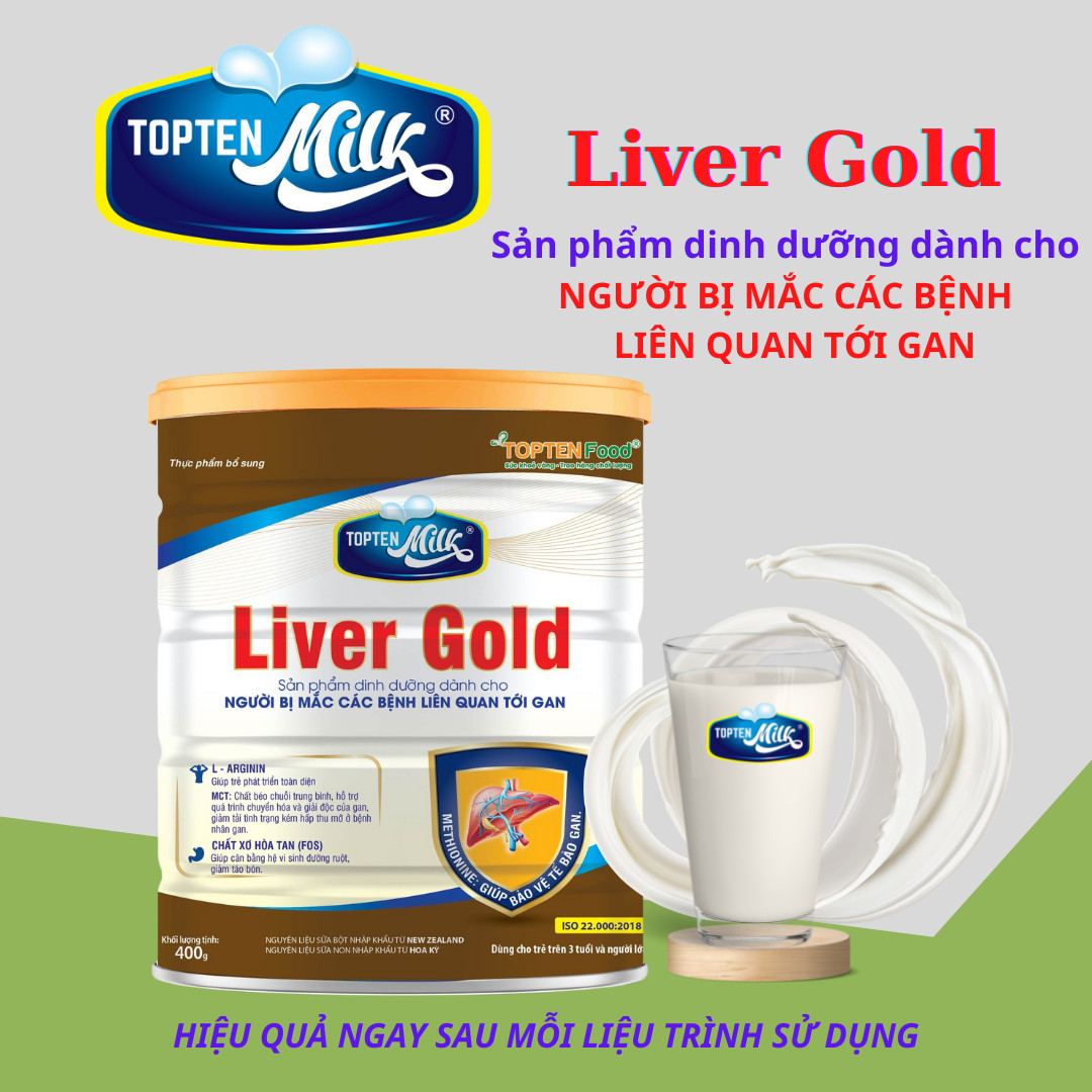 Sữa dinh dưỡng cho gan ,mát gan giải độc liver gold 800g topten milk
