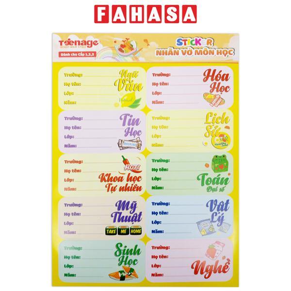 Bộ 3 Sticker Nhãn Vở Môn Học - Teenage NV-03
