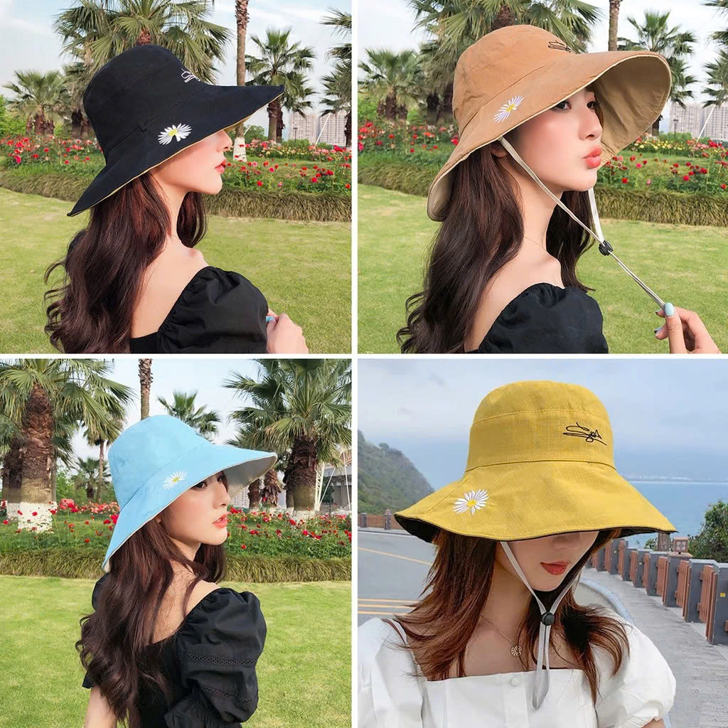 Mũ Chống Nắng Vải Dù Dễ Thương Chất Liệu Bền Đẹp, Thời Trang NÓN CHỐNG NẮNG NỮ