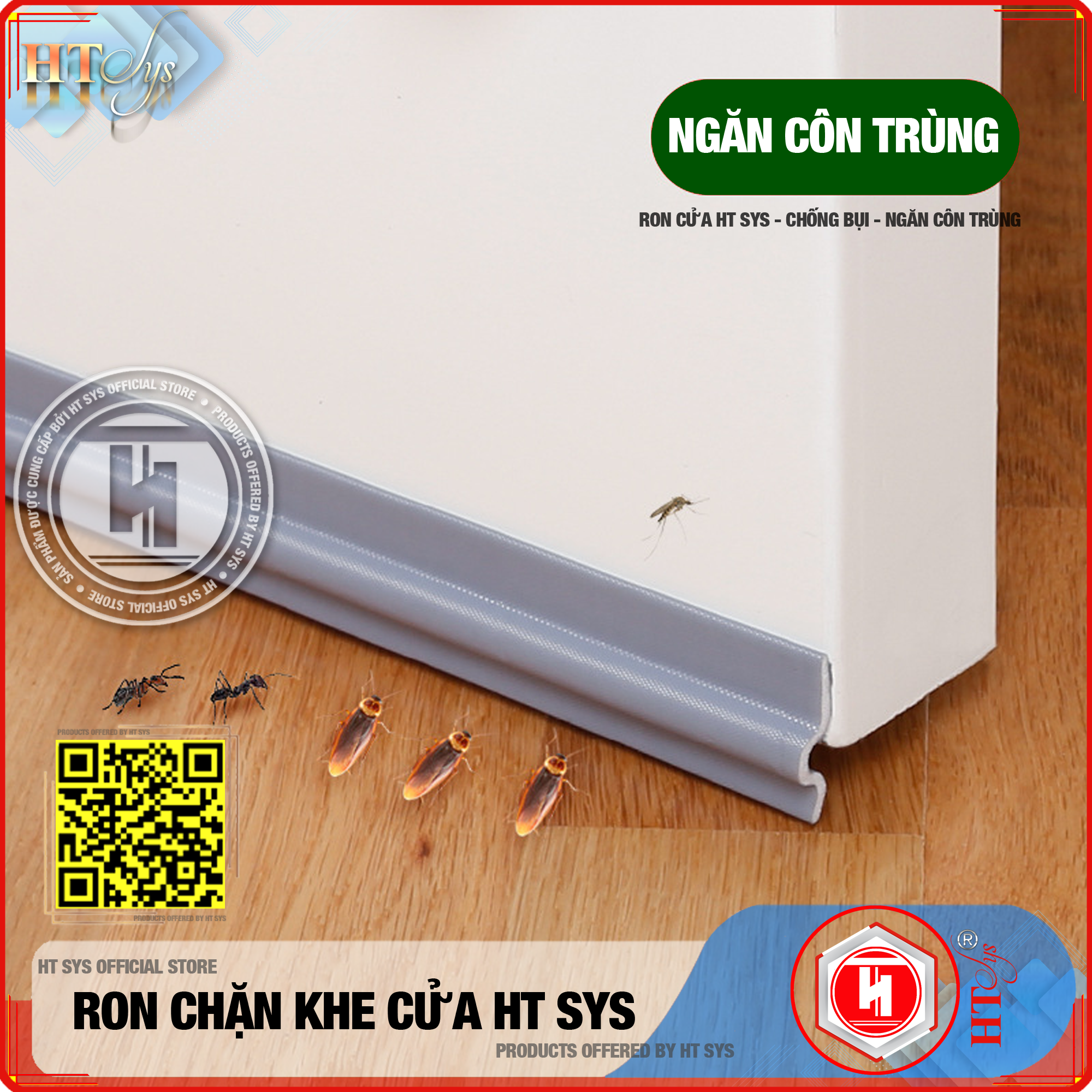 Ron Chặn Khe Cửa HT SYS - Chất Liệu PU Và PE Cải Tiến - Ron Chặn Khe Cửa, Chân Cửa, Khung Cửa - Ngăn Gió Lùa, Cách Âm, Chống Bụi, Ngăn Côn Trùng, Chống Thoát Khí Điều Hòa, Chống Va Đập Cửa - Hàng Chính Hãng