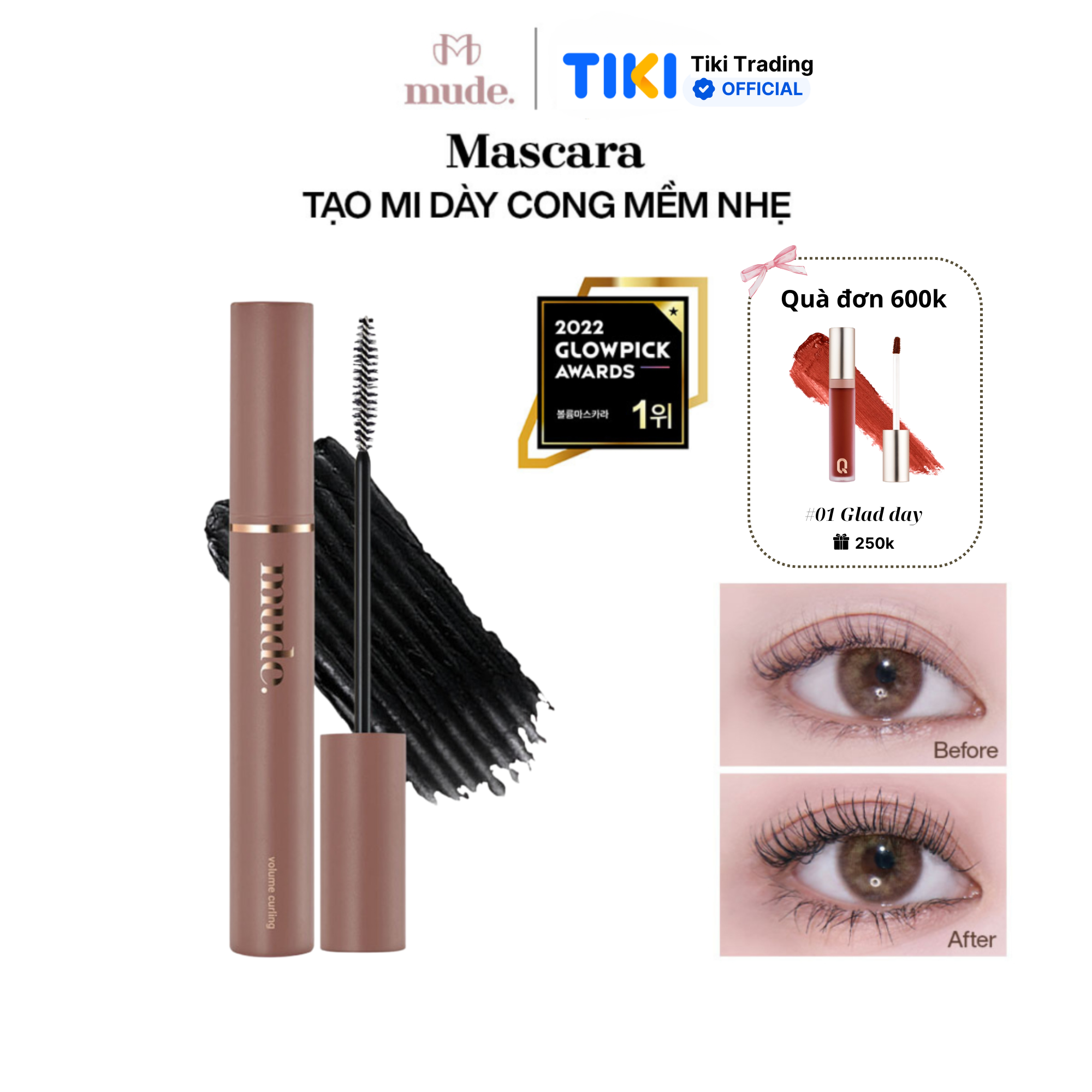 Mascara Chuốt Dày Mi Định Hình Mi Tốt Mude Inspire Volume Curling Mascara (8ml)