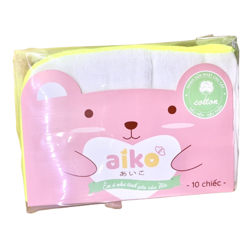 Khăn sữa cao cấp Aiko 4 lớp xuất Nhật - bịch 10 chiếc