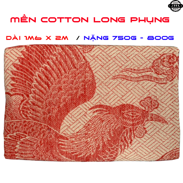 Mền chỉ Cotton Long Phụng Tím 1m6 x 2m / 750g - 800g