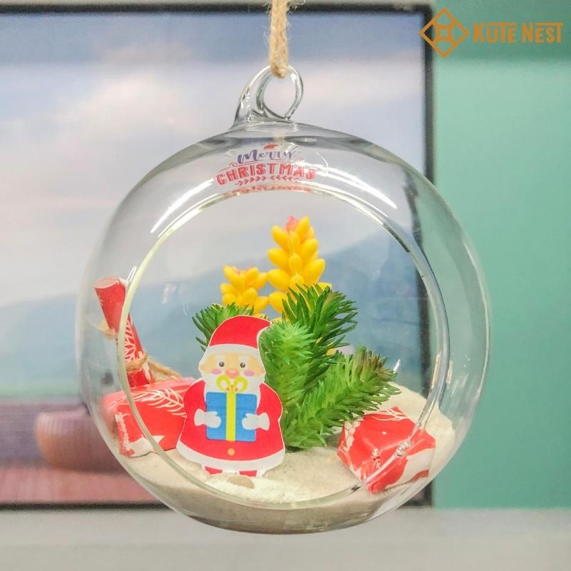 Quả cầu thủy tinh để bàn, treo trang trí noel cho văn phòng, quán café, phòng khách - Quà tặng giáng sinh ý nghĩa, Merry Christmas 2021