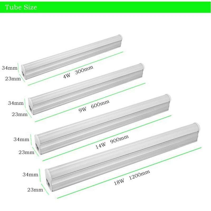 Đèn LED neon Tuýp LED thanh nhiều màu T5 Liền Máng Dài 30/60/90/120 cm, Màu Xanh lá, xanh dương, hồng, đỏ kèm dây 2m + phích cắm