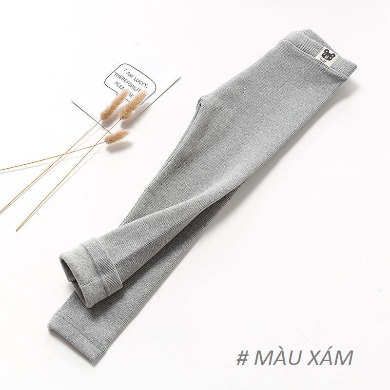 Quần dài - quần legging thun tăm cho bé gái trơn màu mềm và ấm size 100 - 150