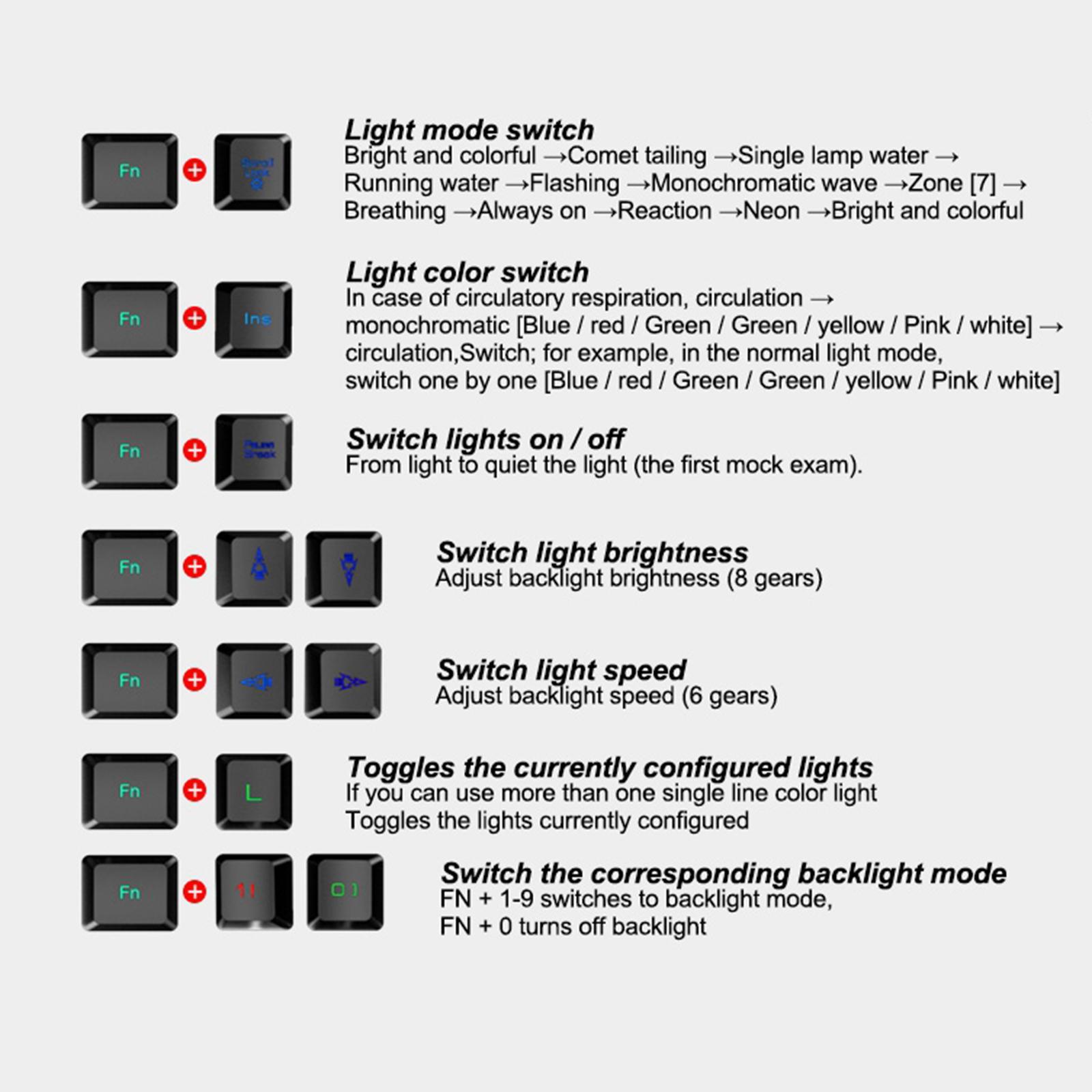 USB Wired RGB Backlit Keyboard Mouse Set Rainbow Backlit