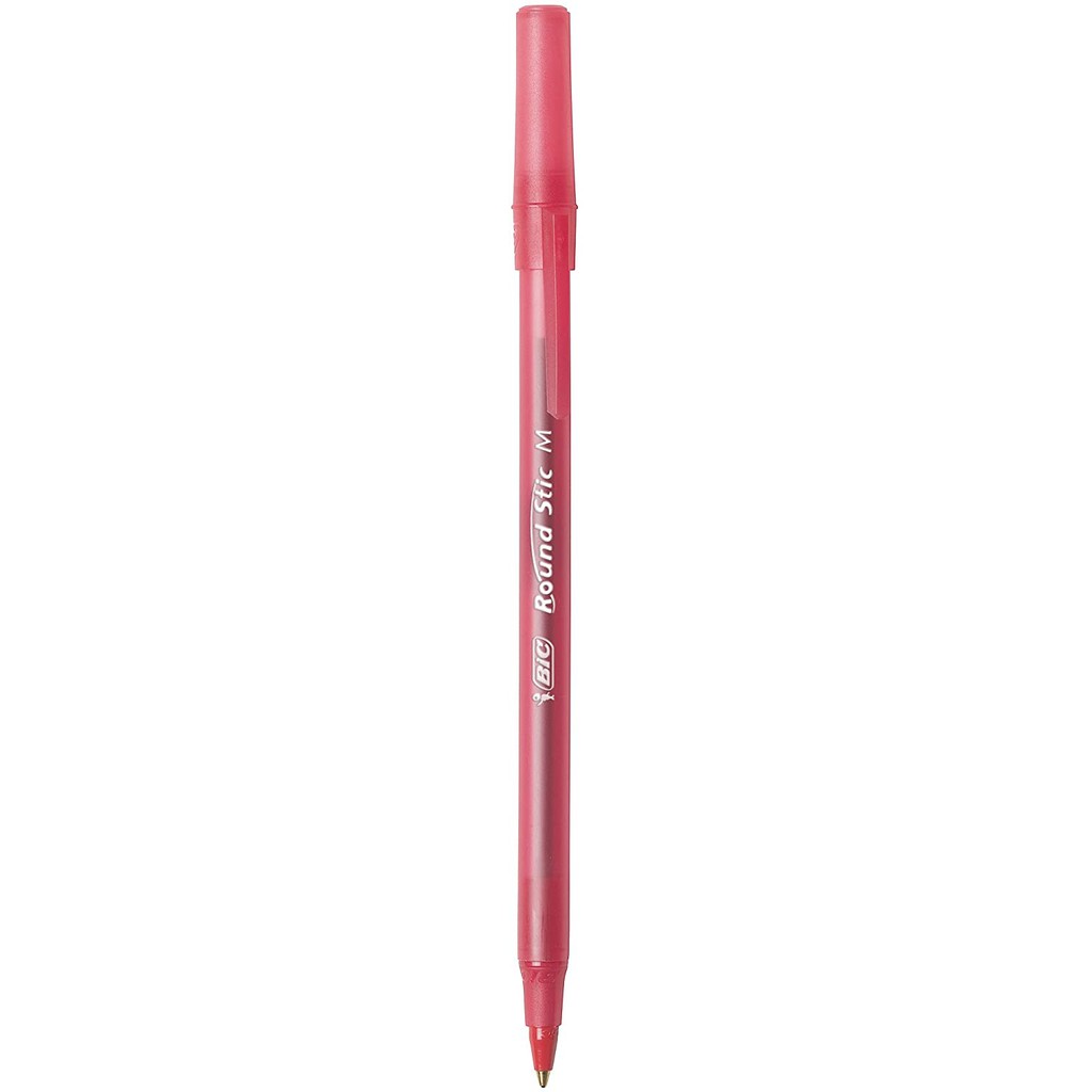 Bút bi Bic Round Stic Xtra Life, Medium Point , Pen Tapping, Màu xanh, đen và đỏ