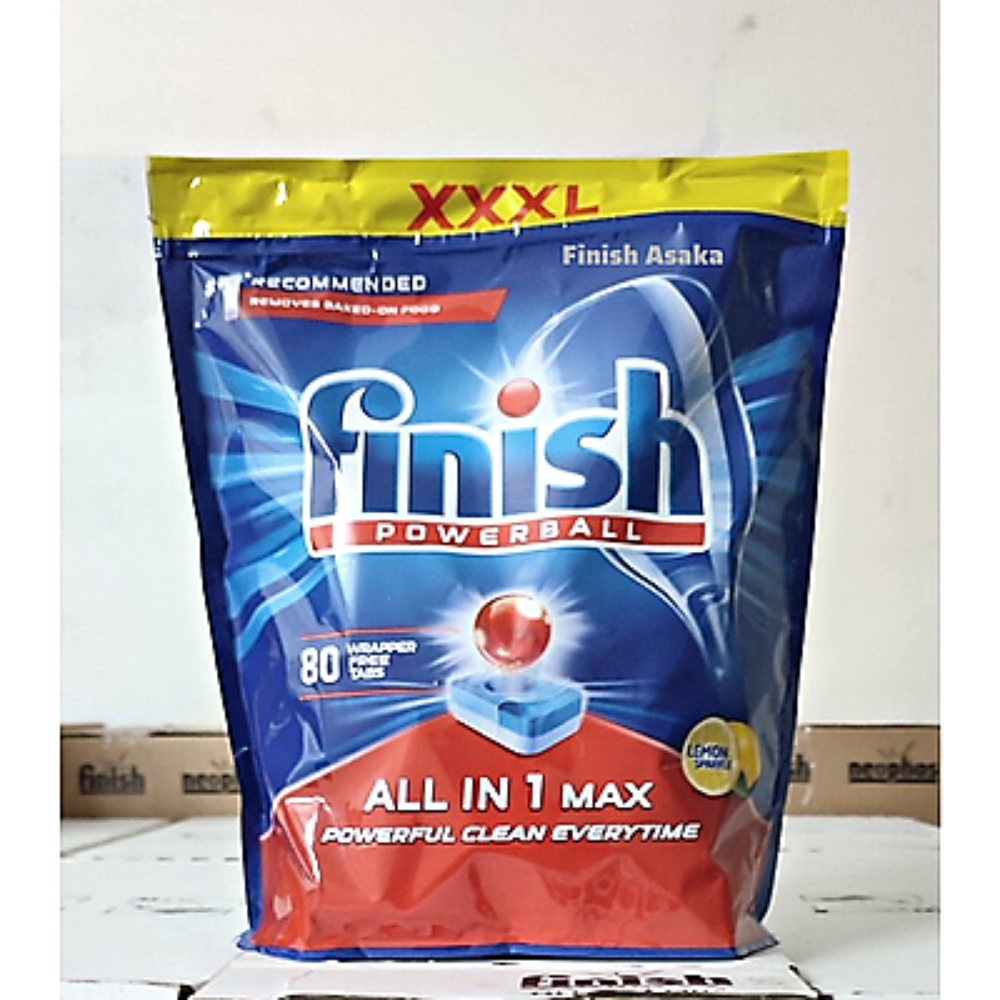 Túi 80 viên rửa chén Finish All In 1 Max Dishwasher Tablets QT025451