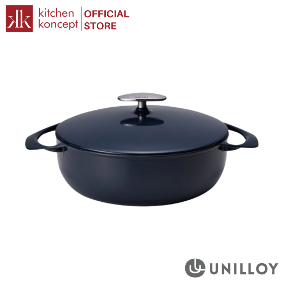 Unilloy - Nồi gang màu xanh đen - 24cm