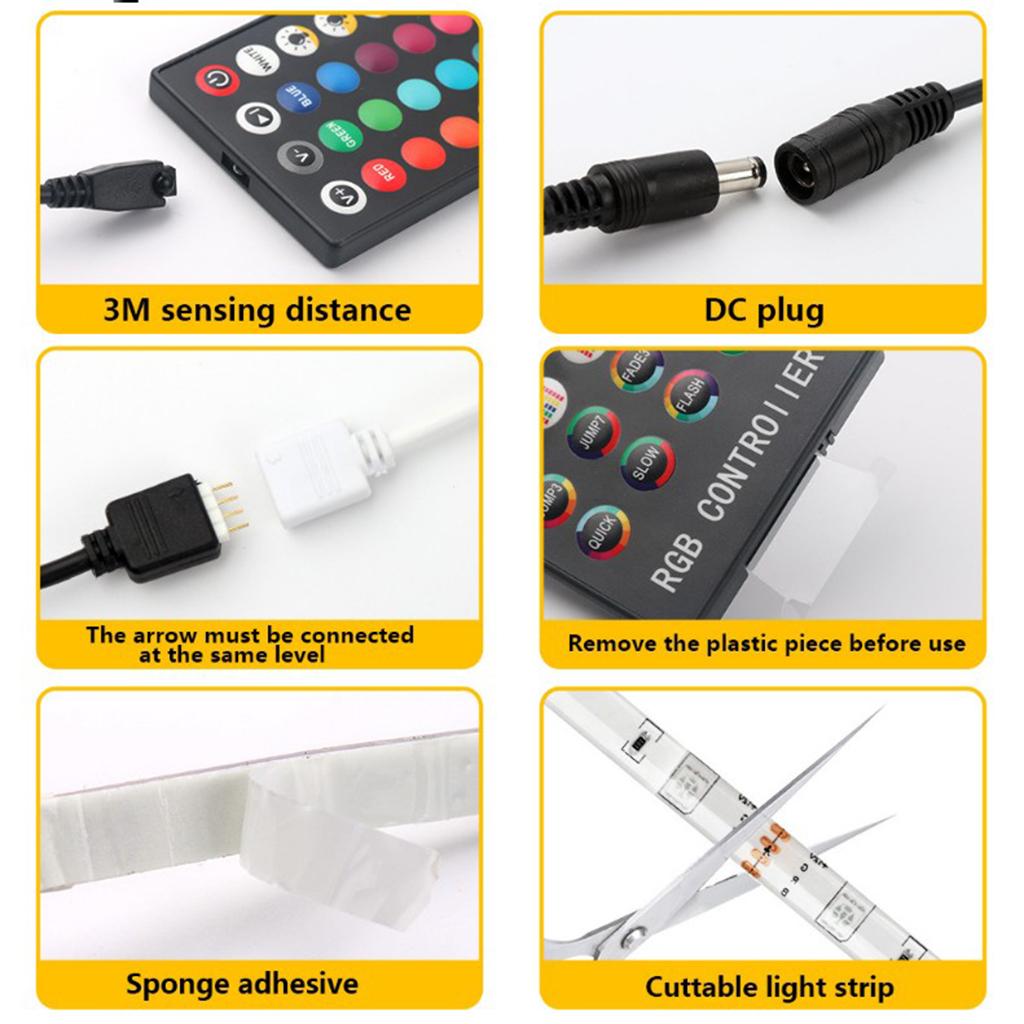 10M 16 Colors RGB LED Strip Light With 300 LED Bulbs UK