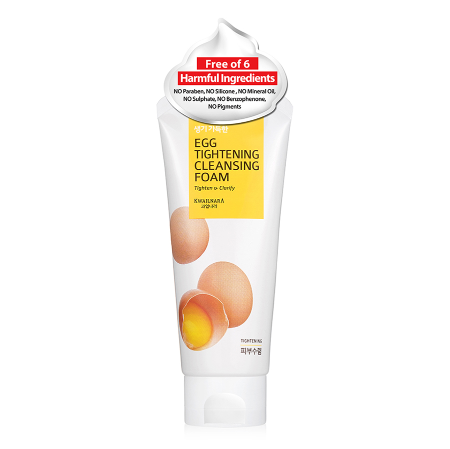 Sữa rửa mặt trứng Welcos Egg Tightening Cleansing Foam Hàn Quốc 130g + Móc khóa