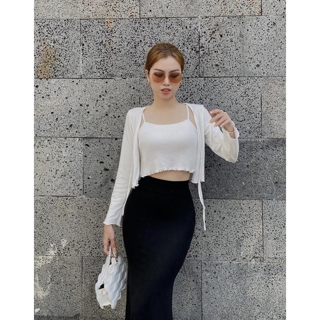 SET ÁO CROPTOP + CHÂN VÁY ĐUÔI CÁ TIẾT KIỆM CẢ SET HƠN 50K