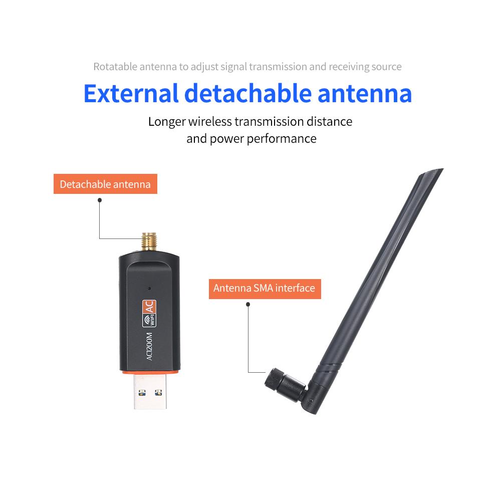 Bộ điều hợp USB băng tần kép 1200M 2.4G + 5G USB3.0 bộ thu sóng không dây bên ngoài thẻ mạng không dây
