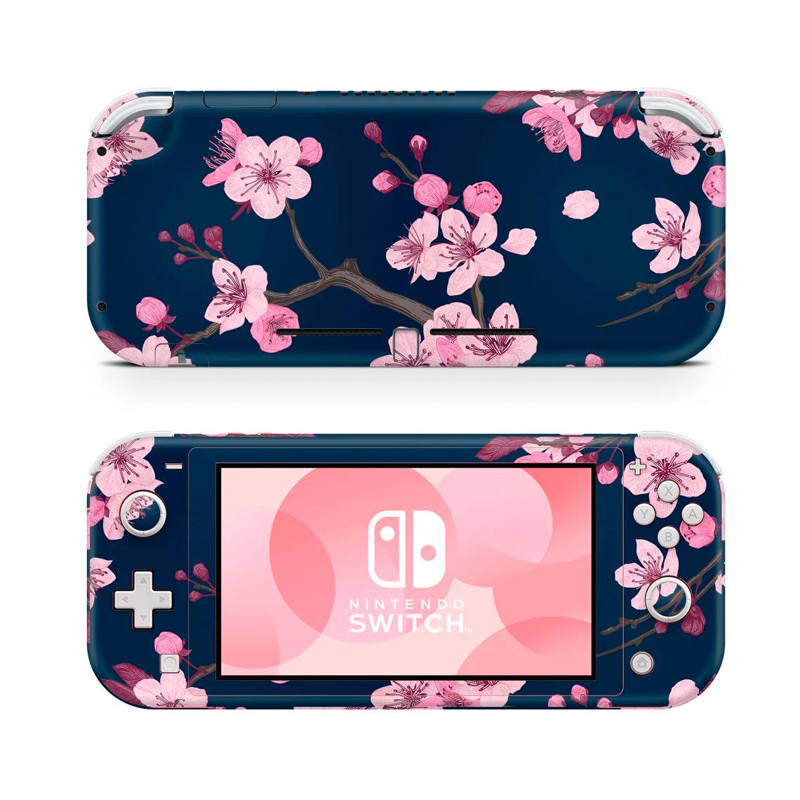 Skin decal dán Nintendo Switch Lite mẫu hoa anh đào (dễ dán, đã cắt sẵn)