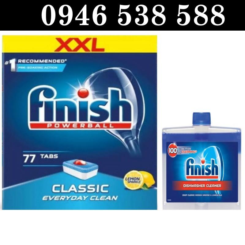 Combo Vệ sinh máy Finish + 77 Viên rửa bát Finish