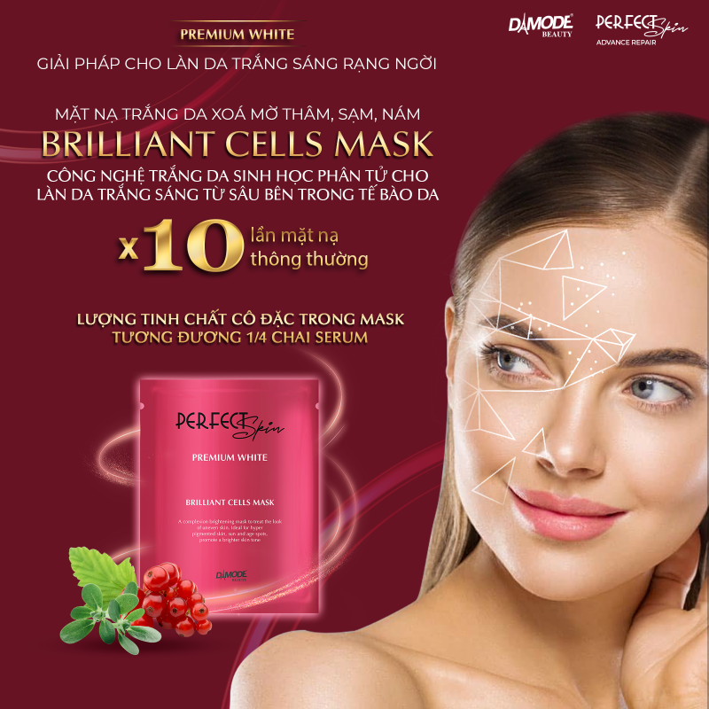 Mặt nạ tinh chất cô đặc cho da mờ da thâm da sạm BRILLIANT CELL MASK DAMODE 8 cái dùng thử