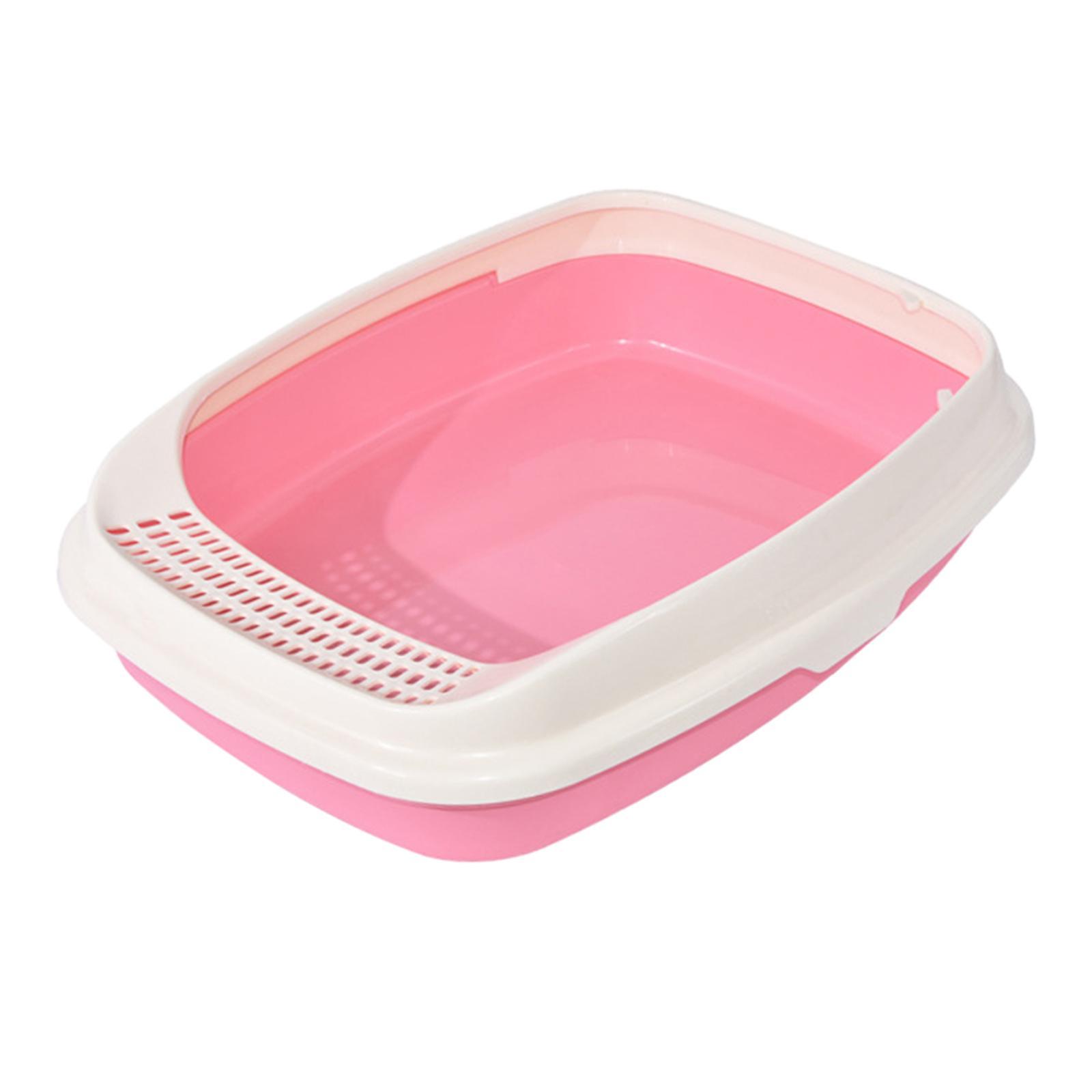 Pet Cat Litter Box Litter Tray Anti Splashing Sturdy Open Top for Small Pets