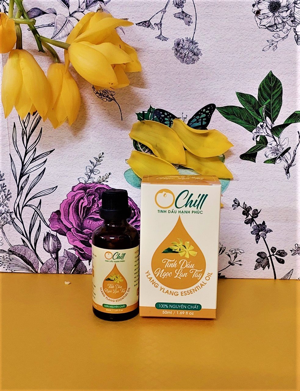 Tinh Dầu Ngọc Lan Tây OCHILL, Nguyên Chất 100%, Ylang Ylang Essential Oil - Kiểm Định QUATEST, COA