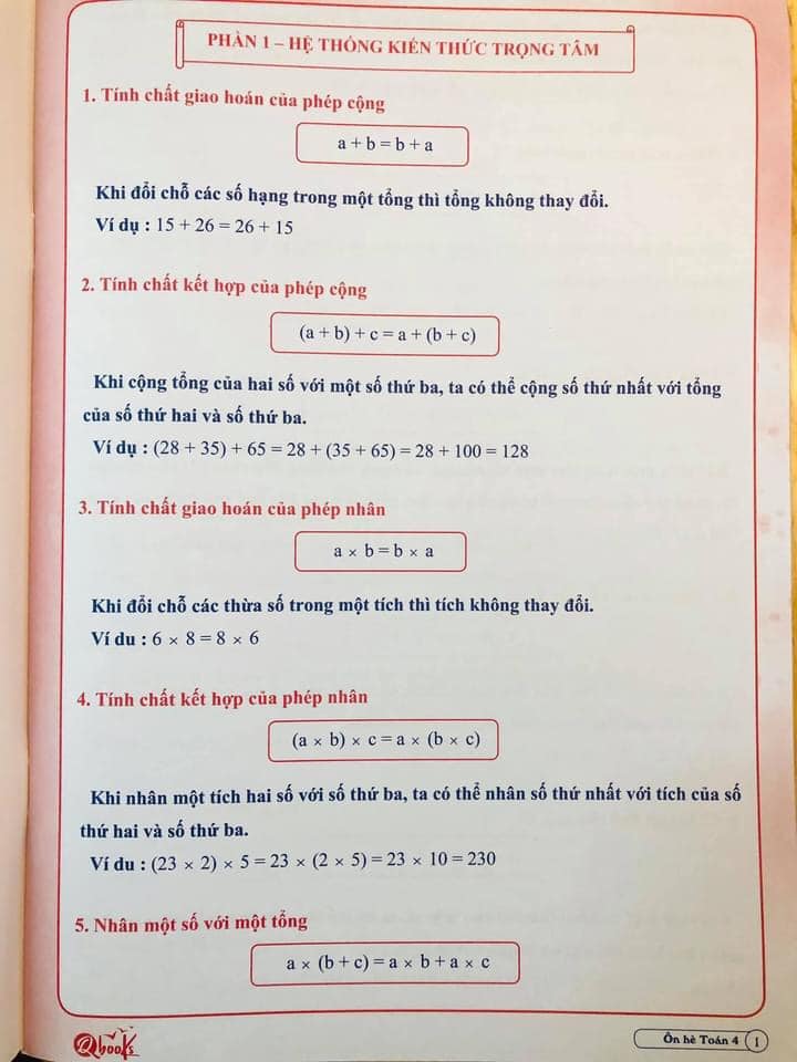 Bộ ÔN HÈ Lớp 4 (Toán + Tiếng Việt) - Dành cho học sinh lớp 4 lên lớp 5 - Theo chương trình SGK mới nhất