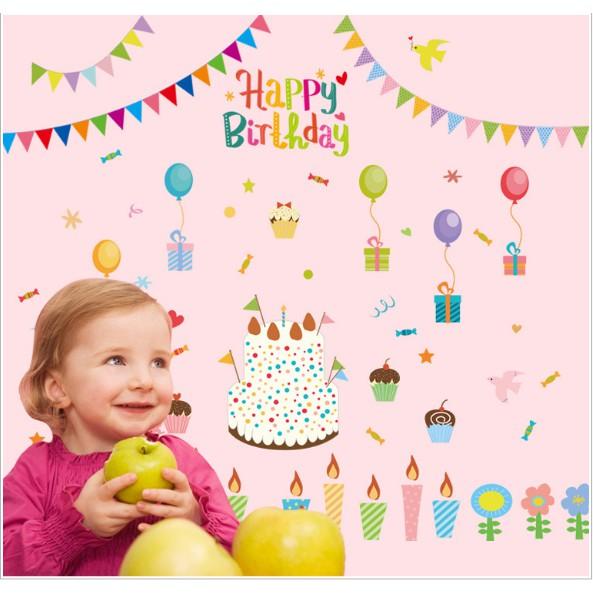 Decal trang trí tường Sinh Nhật - Party Happy Birthday