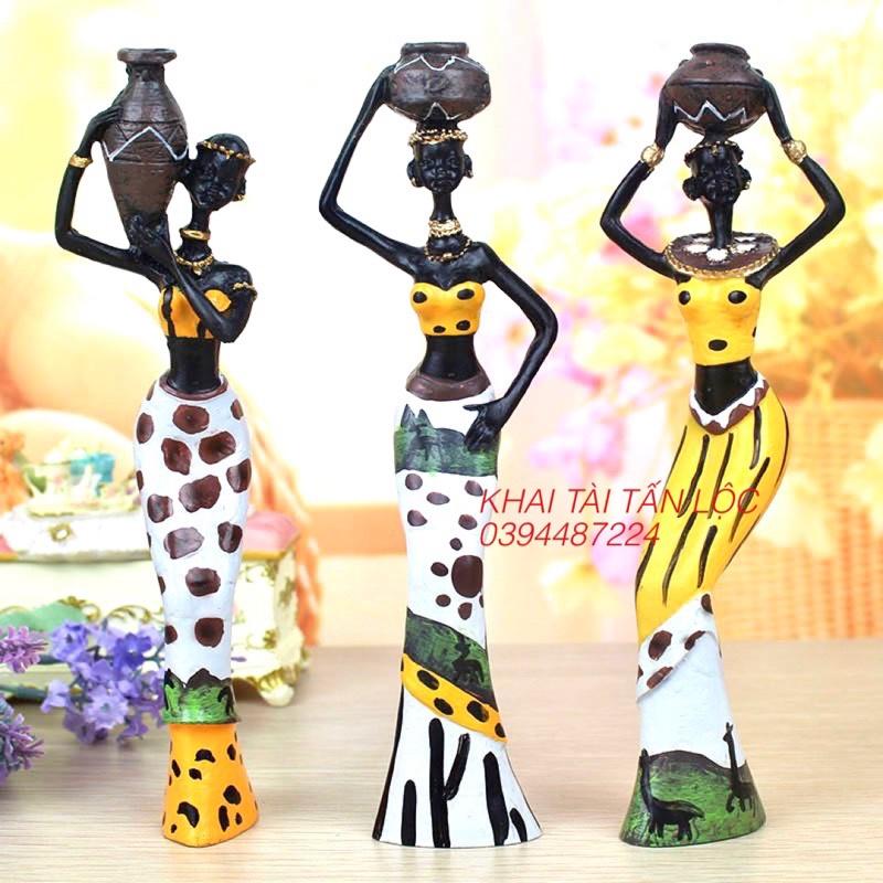Bộ tượng 3 cô gái Châu Phi trang trí nghệ thuật
