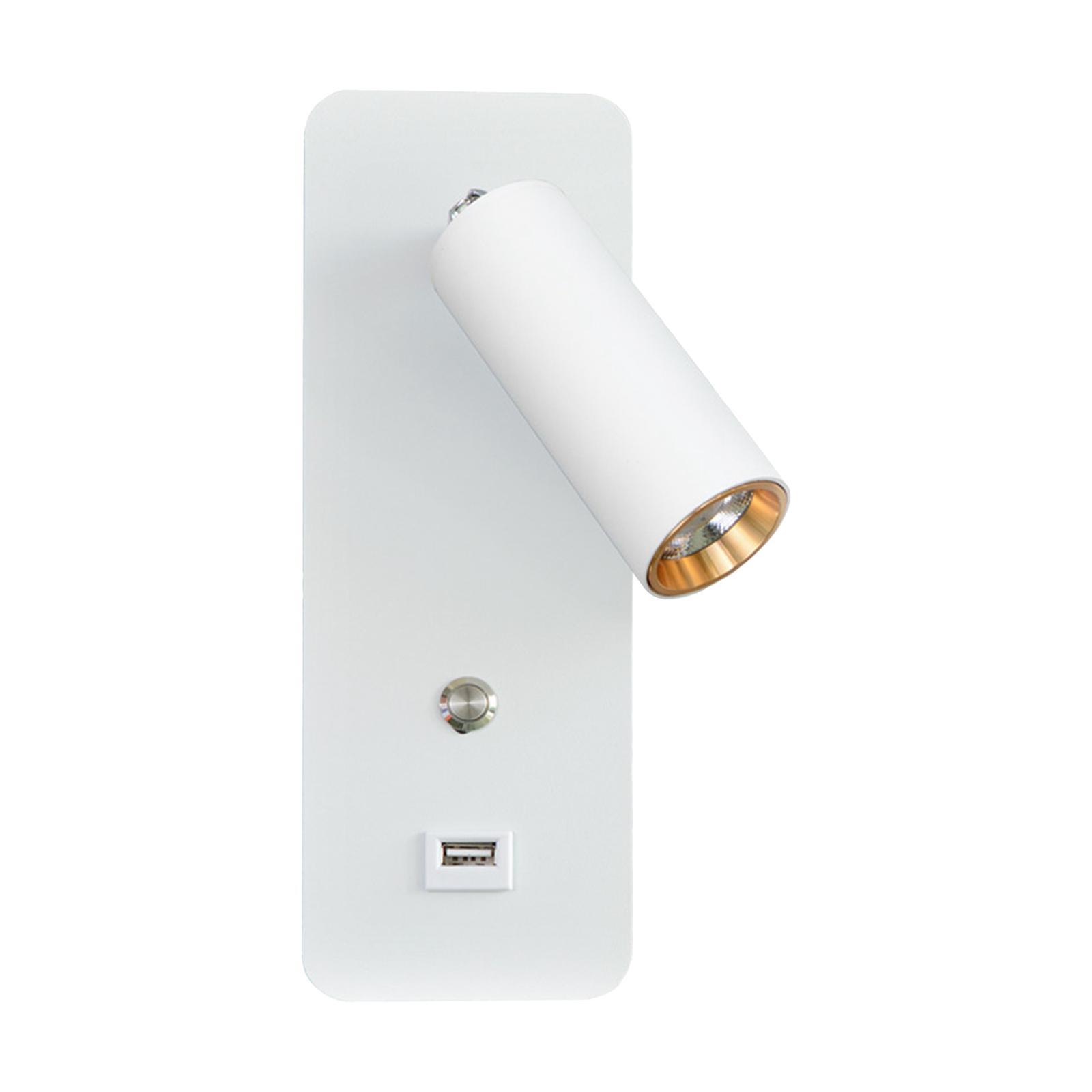 Minimalist Wall Lamp, Reading Light Bedside 3000K Warm White Light USB Interface LED 7W Sconce for Office Dining Room Entry