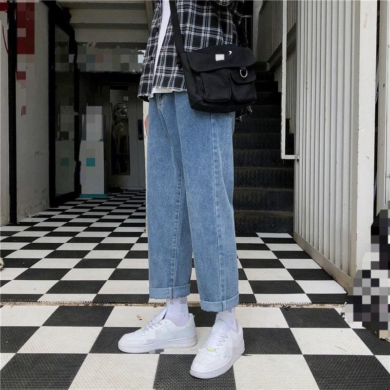 Quần Jean Nam Nữ Baggy Unisex Ống Rộng Phong Cách Trẻ Trung