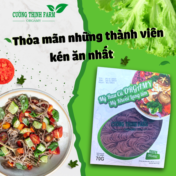 Combo Mì rau củ khoai lang tím 100% tự nhiên, an toàn cho bà bầu và trẻ nhỏ