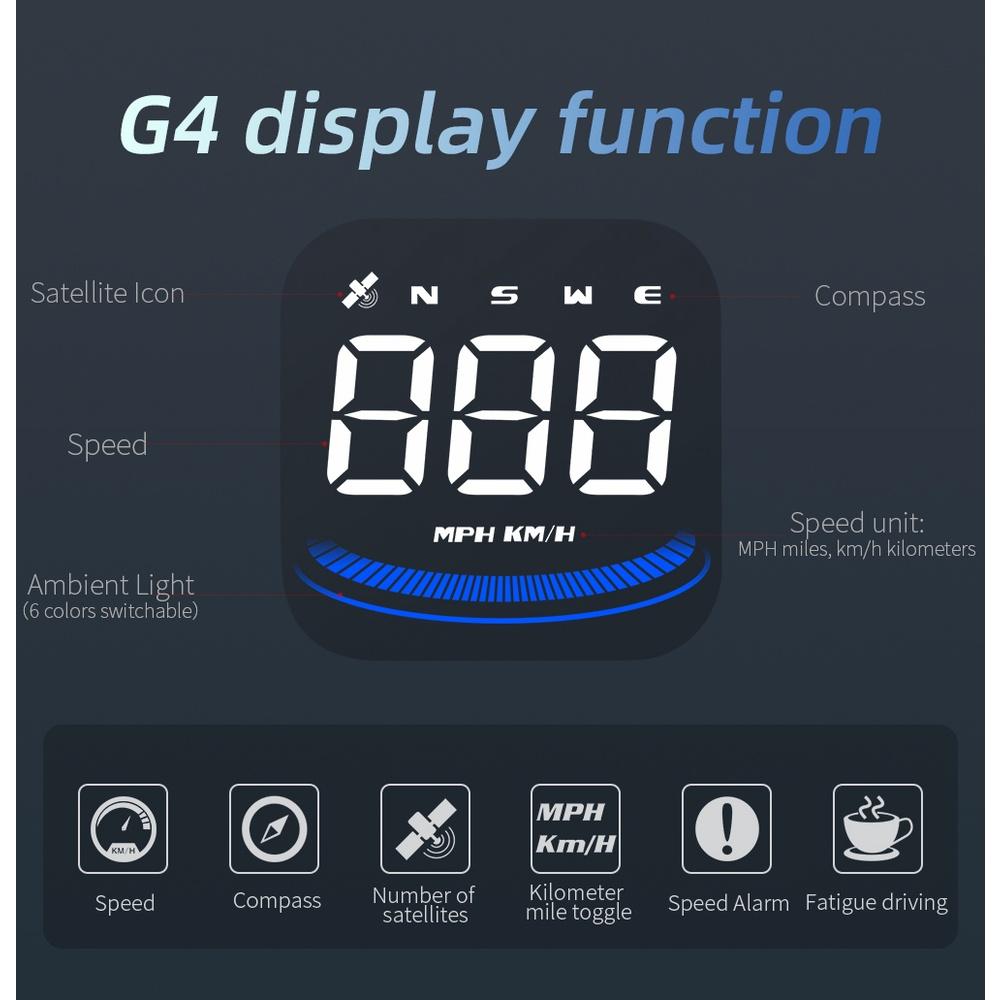 Màn Hình Hiển Thị HUD G4 Hiển Thị Tốc Độ/GPS Cho Xe Hơi
