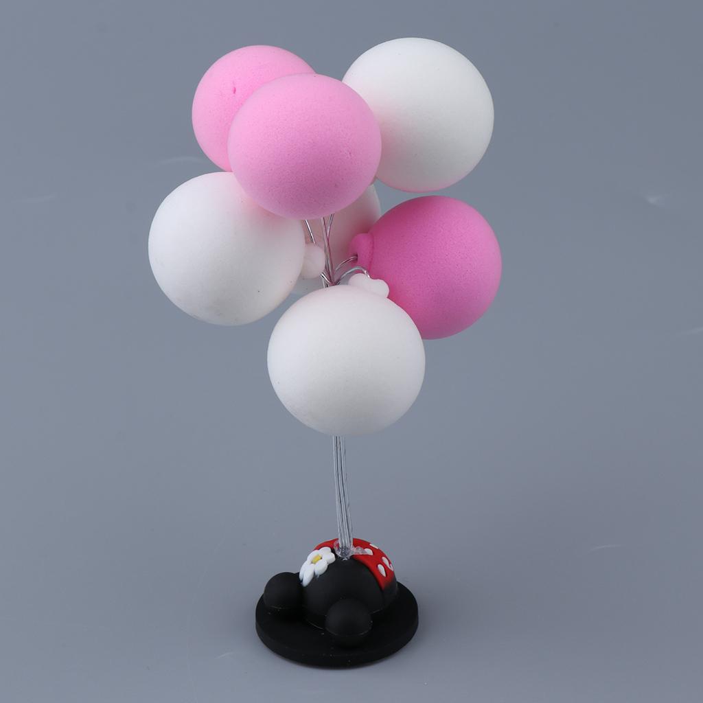 Creative Sweet Balloons Dashboard Decorations Car Home Office Ornaments Best Birthday Gift (Pink + White)