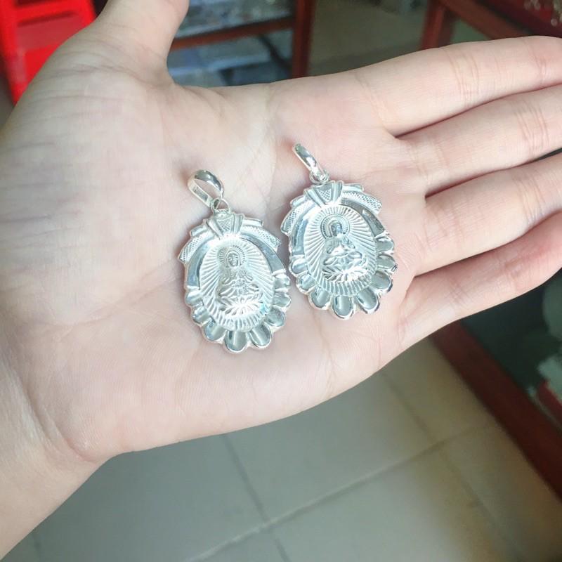 Mặt phật quan âm bồ tát chuẩn bạc ta cho người lớn và nam giới, kèm video và ảnh thật