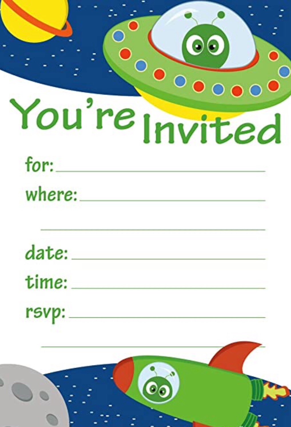 Thiệp mời Astronaut Invitation Card PHG43